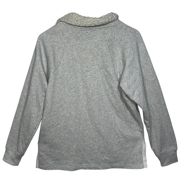 Abercrombie & Fitch Gray Faux Fur Sherpa Sweatshirt Teddy Jacket Coat Womens S - Picture 2 of 8